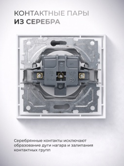 Metronex Розетка одинарная без заземления с рамкой Квадро белый FRZ330109BEL