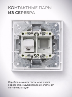 Metronex Розетка для сетевого кабеля LAN с рамкой белый матовый софт тач Квадро FRZ380117WST